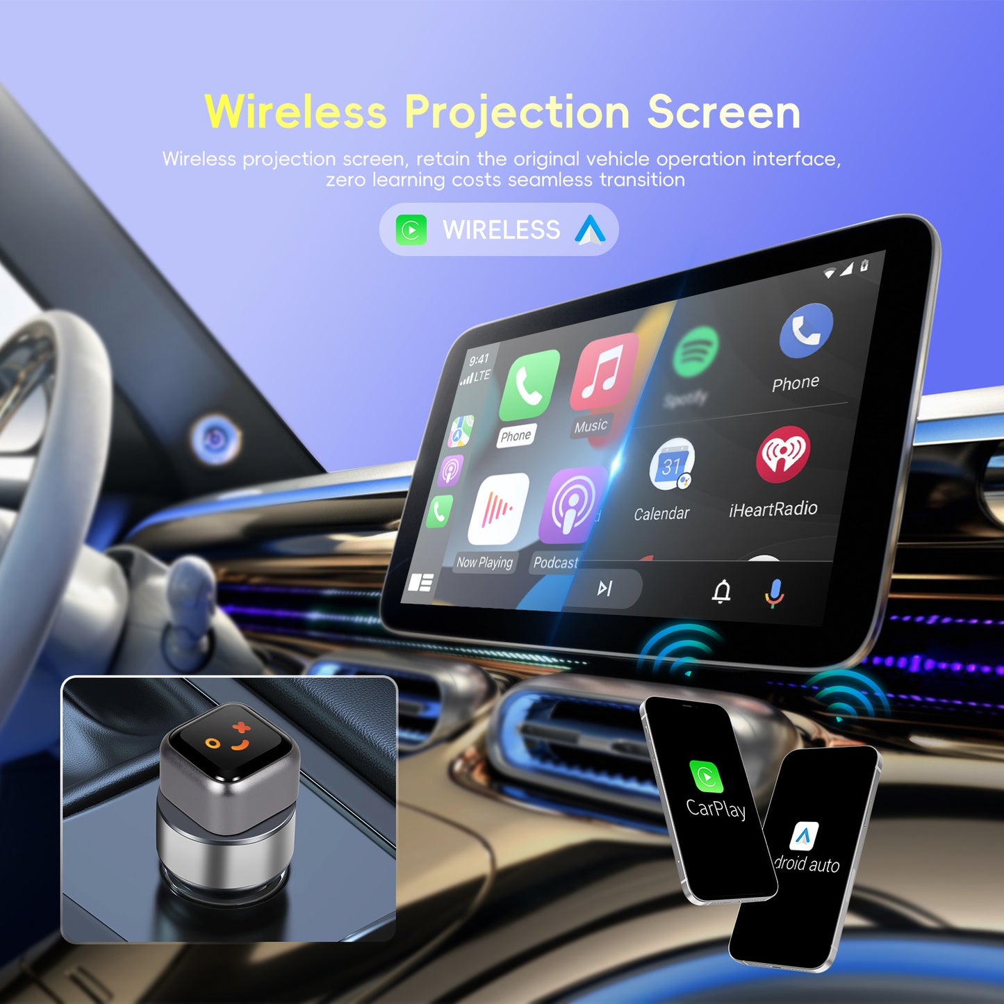 Adaptor Wireless Auto Carplay Sonorix A4390, BT 5.0, Wi-fi 5.8GHZ