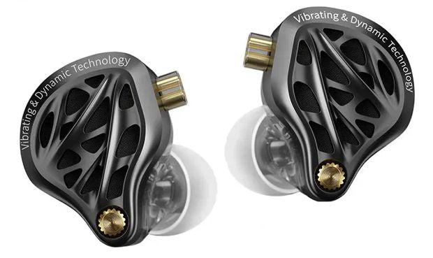 Casti KZ Acoustics Vibe X , HiFi cu driver de vibratii de 13 mm Dual Driver Hibrid , monitor IEM In Ear, design ergonomic , Jack 3.5mm cu microfon HD, Negru