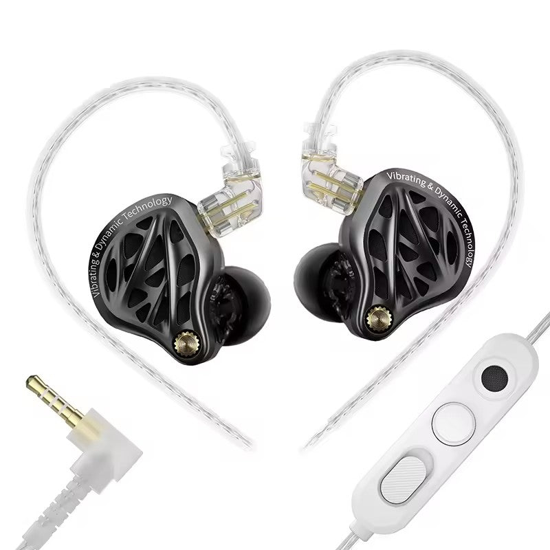 Casti KZ Acoustics Vibe X , HiFi cu driver de vibratii de 13 mm Dual Driver Hibrid , monitor IEM In Ear, design ergonomic , Jack 3.5mm cu microfon HD, Negru