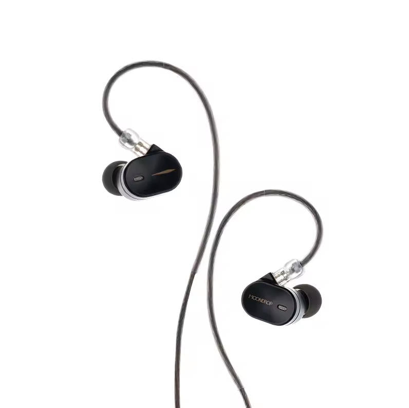 Casti Moondrop CHU III, IEM Driver Dinamic 10mm, Hi-Fi, cavitatea din aliaj durabil aluminium, cablu Jack 3.5mm, cablu detasabil,Negru