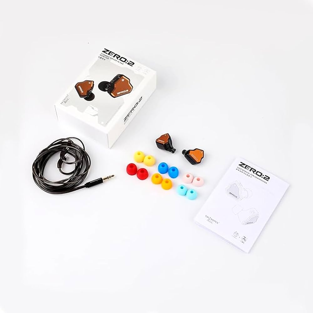 Casti 7Hz x Crinacle Zero 2, Driver dinamic de 10 mm, cablu detasabil cu fir OFC, Hi-Fi Sound, jack 3.5, IEM, Portocaliu