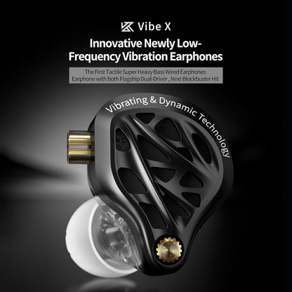 KZ Vibe X Negru – căști IEM cu bas tactil și microfon
