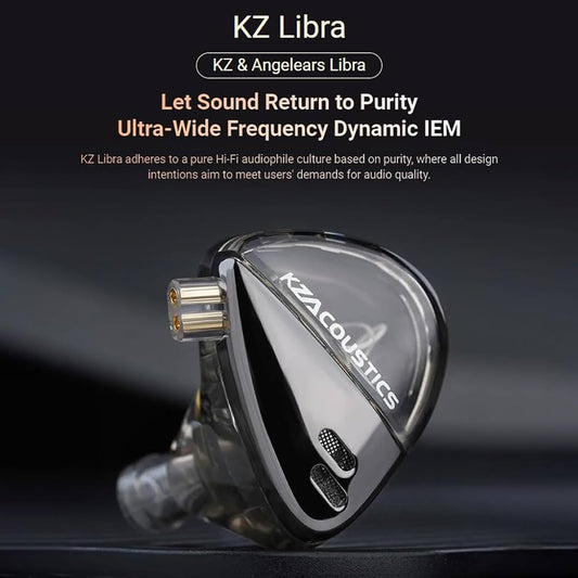 Casti KZ X Angelears Libra X , driver dinamic Balanced, frecventa ultra-lata, HiFi, cablu Jack 3.5mm cu Microfon Dual, Argintiu