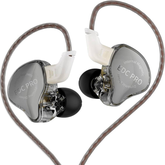 KZ EDC PRO Headphones, magnetic sensitivity, large dynamic driver, wired HD microphone, Silver