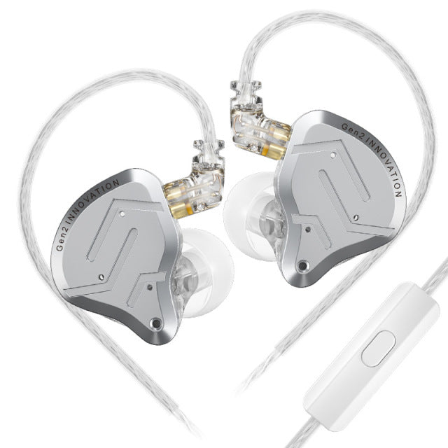 Headphones KZ ZSN Pro 2 Generation, Hybrid 1BA+1DD 10mm, metal, HIFI bass, Sport, Noise cancellation, Microphone, Black