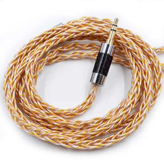 KZ CCA headphone cable, Hybrid 784 plated with gold, OFC silver and copper 8 cores, Gold