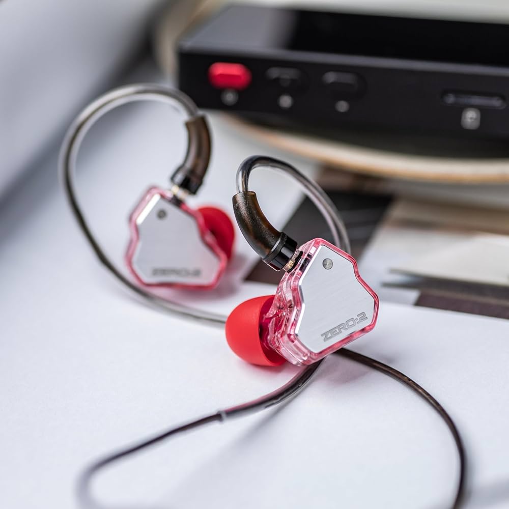 Casti 7Hz x Crinacle Zero 2, Driver dinamic de 10 mm, cablu detasabil cu fir OFC, Hi-Fi Sound, jack 3.5, IEM, Roz