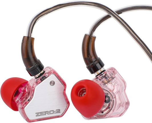 Casti 7Hz x Crinacle Zero 2, Driver dinamic de 10 mm, cablu detasabil cu fir OFC, Hi-Fi Sound, jack 3.5, IEM, Roz