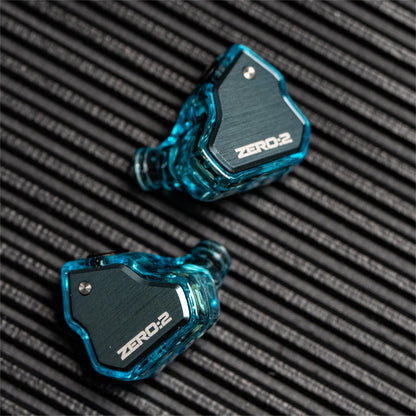 Casti 7Hz x Crinacle Zero 2, Driver dinamic de 10 mm, cablu detasabil cu fir OFC si Microfon , Hi-Fi Sound, jack 3.5, IEM, Albastru