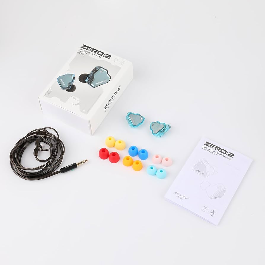 Casti 7Hz x Crinacle Zero 2, Driver dinamic de 10 mm, cablu detasabil cu fir OFC si Microfon , Hi-Fi Sound, jack 3.5, IEM, Albastru