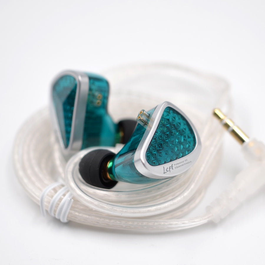 KZ Acoustics AS16 Pro in-ear headphones, 16BA balanced armature units, HIFI stereo, Bass, noise cancellation, Cyan