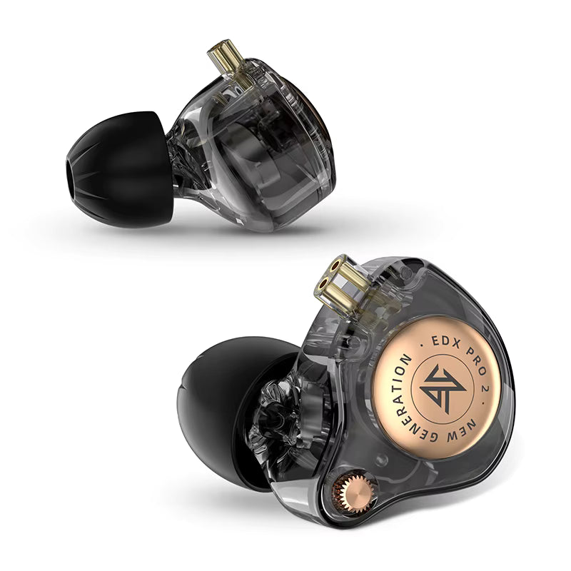 Casti KZ EDX PRO 2 , Super Dinamic Liniar Drive 1DD de 10mm, Cablu detasabil cu Jack 3.5mm, CU Microfon HD Dual, Negru