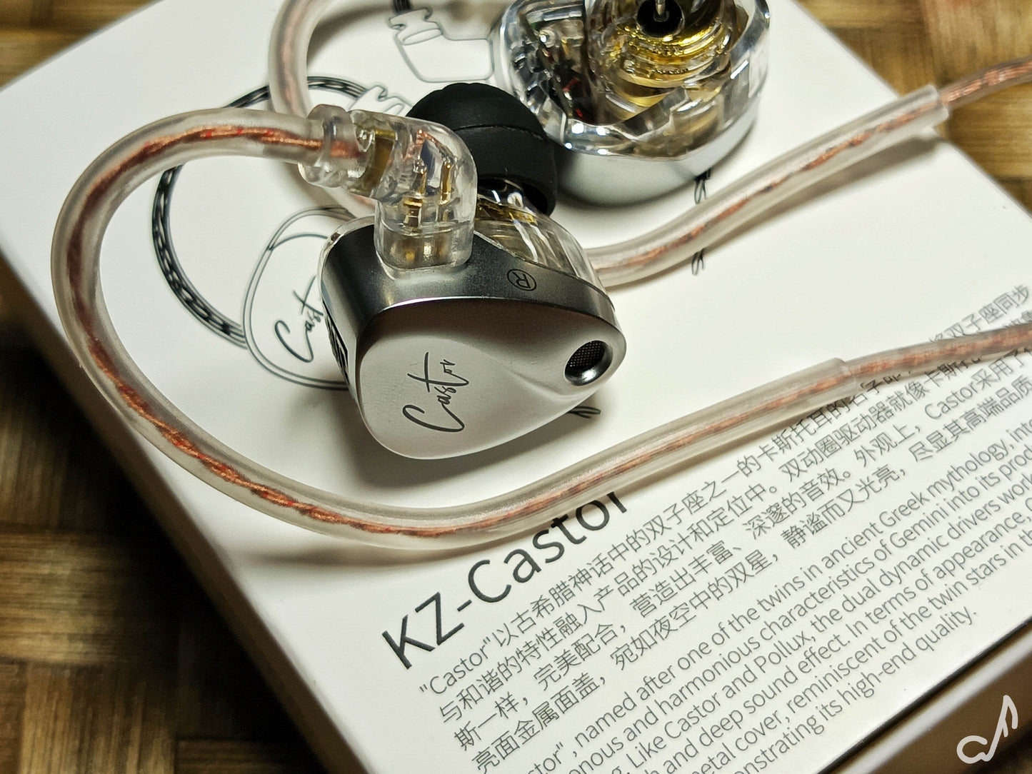 KZ Castor In Ear 2DD Headphones, dynamic with adjustable balanced armature, HiFi, Monitor, noise canceling, sponge, Microphone, Silver