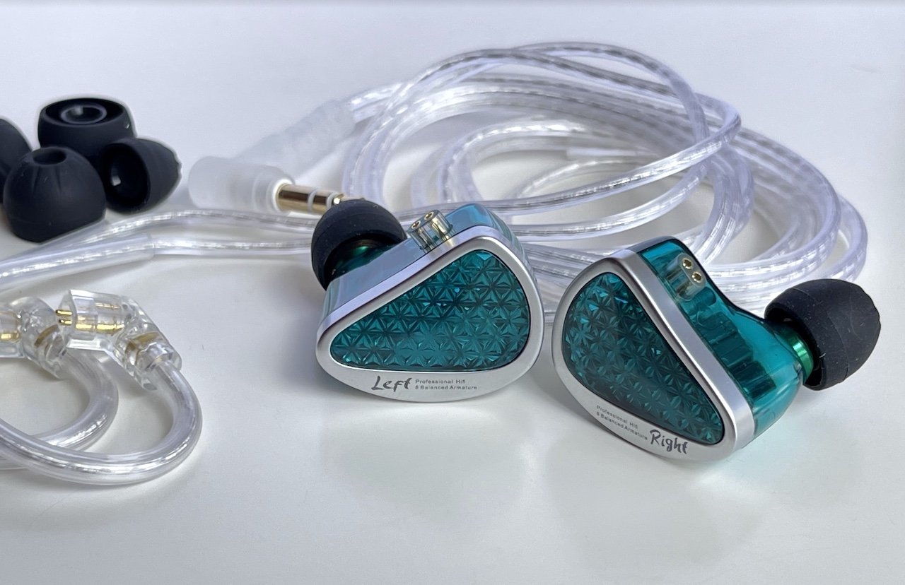 KZ Acoustics AS16 Pro in-ear headphones, 16BA balanced armature units, HIFI stereo, Bass, noise cancellation, Cyan