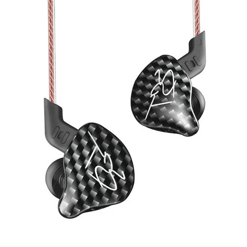 Casti intraauriculare KZ ZST 1BA+1DD, Armatura de echilibru hibrid cu casti dinamice cu fir pentru jocuri, muzician, Negru, Cu Microfon