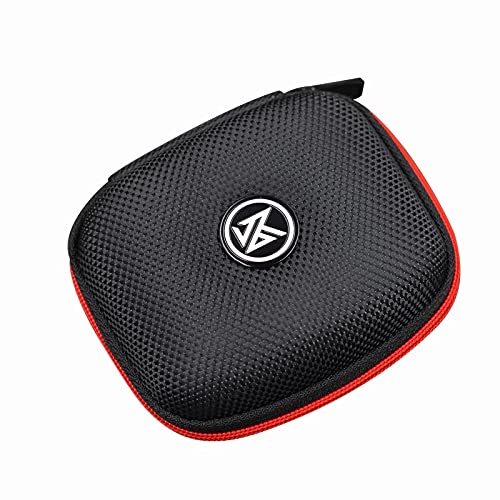 KZ headphone case, made of hard woven canvas with zipper and pocket, Black