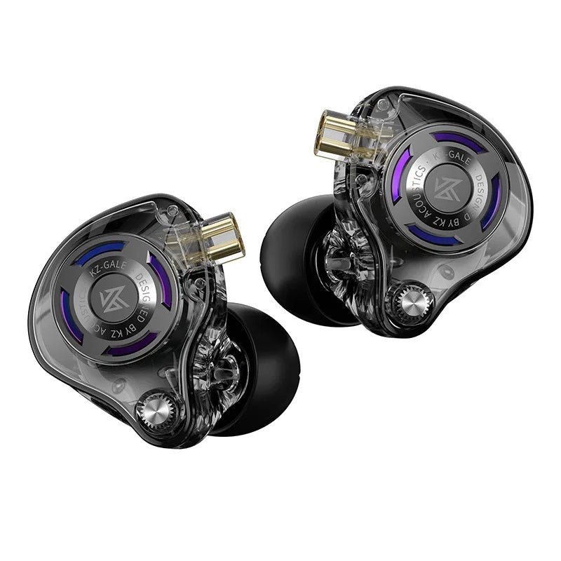 Casti KZ Gale, 1DD, Bass Improved, echipate cu driver dinamic super-liniar pentru Gaming, cablu detasabil, 3 Micforon incorporat, Negru