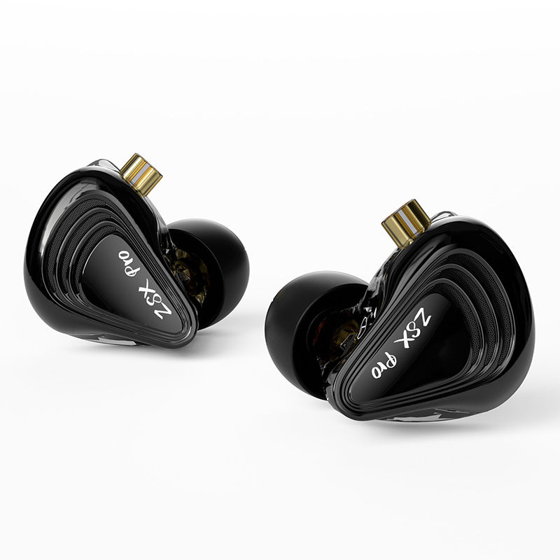 Casti IEM hibride KZ ZSX PRO, 5BA+1DD cu 6 drivere per casca, Hi-Fi, Full Metal, jack placate cu argint de 3.5mm, Microfon HD