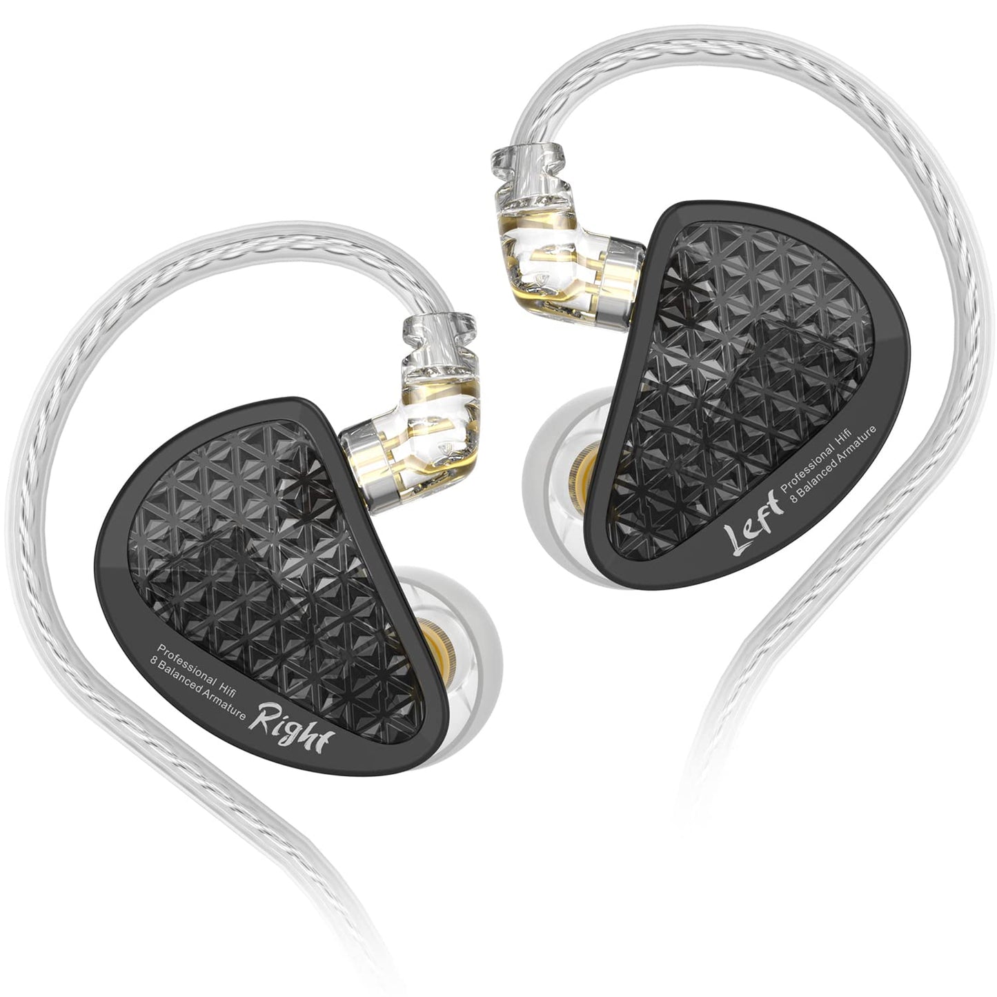 KZ Acoustics AS16 Pro in-ear headphones, 16BA balanced armature units, HIFI stereo, Bass, noise cancellation, Black