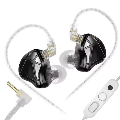 Căști gaming KZ Axas, microfon dual pentru FPS, jack 3.5 mm, bas puternic, Negru