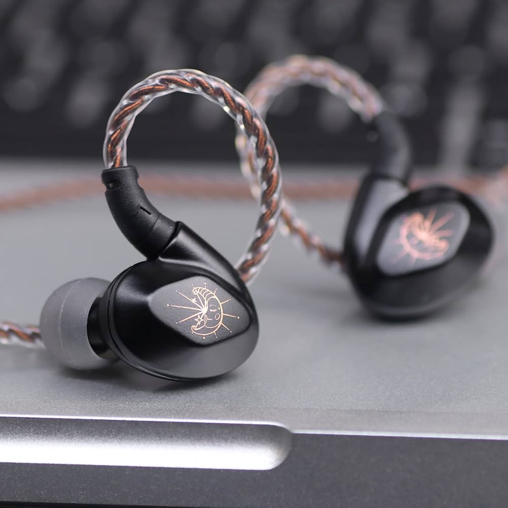 BLON Z200  IEM intraauriculare HiFi de 10 mm cu diafragma din carbon, cu Microfon HD, cablu Jack 3.5, Negru