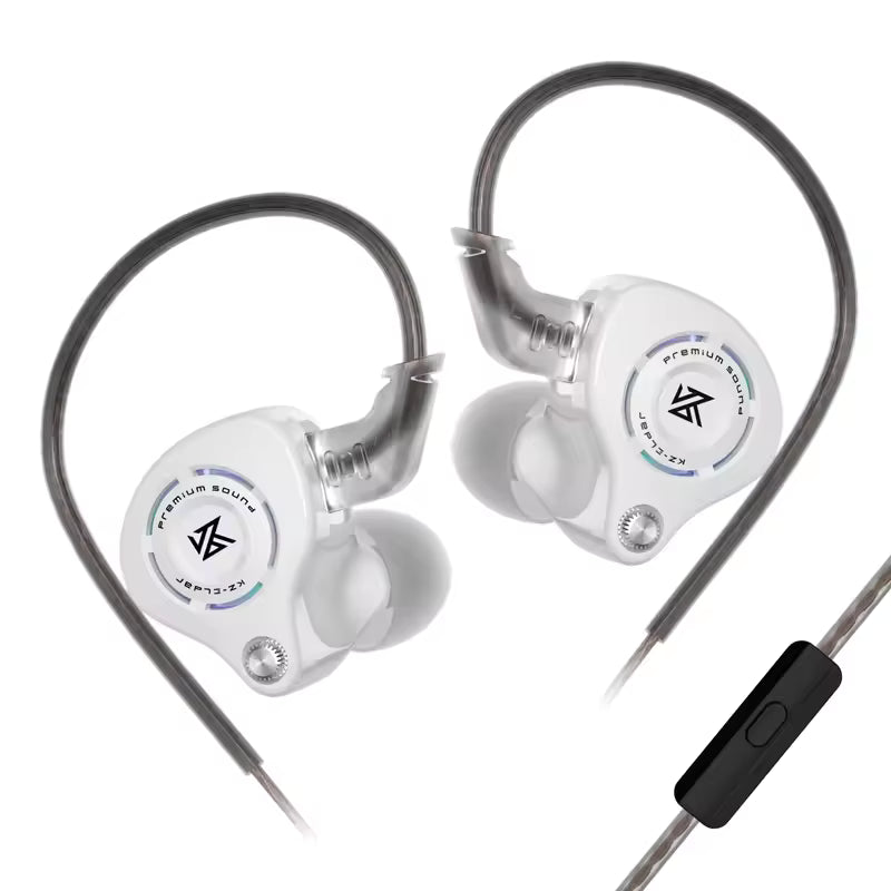 Casti KZ Eldar , Monitor intraauricular , HiFi cu un singur driver dinamic 10MM, cablu detasabil cu Microfon HD, Alb
