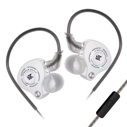 Casti KZ Eldar , Monitor intraauricular , HiFi cu un singur driver dinamic 10MM, cablu detasabil cu Microfon HD, Alb