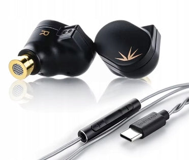 Moondrop CHU II IEM-Kopfhörer, austauschbares Kabel, IEM, 10 mm dynamischer Treiber, Vollzinklegierung, Etui, mit HD-Mikrofon, USB-C, DSP, Schwarz