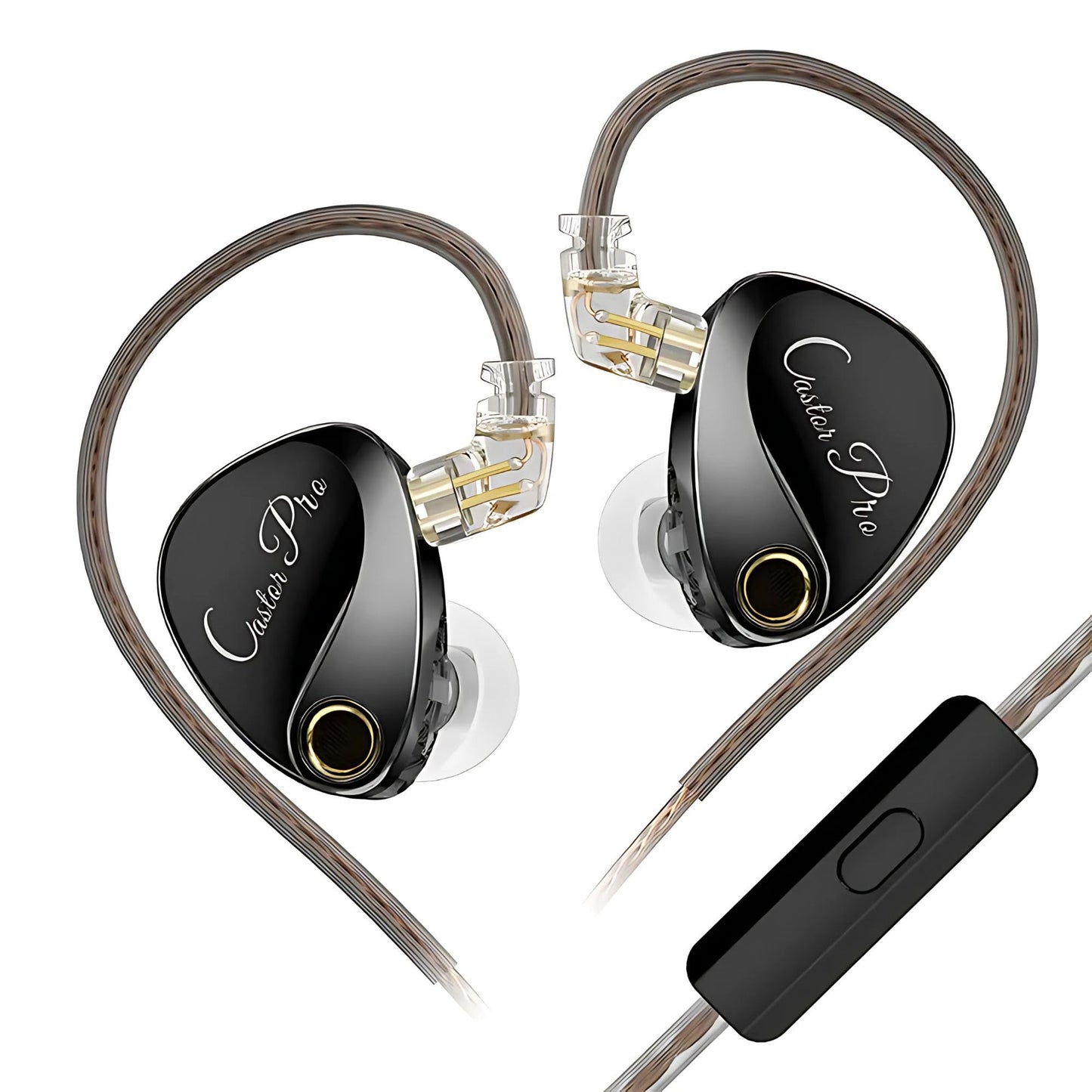 Casti KZ Castor PRO, In Ear 2DD, dinamice reglabila pe 4 nivele, Xtra Bass , HiFi, Monitor, Cablu jack cu Microfon, anulare zgomot, Negru