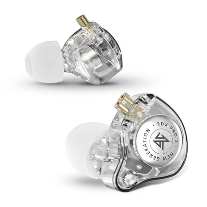 Casti KZ EDX PRO 2 , Super Dinamic Liniar Drive 1DD de 10mm, Cablu detasabil cu Jack 3.5mm, CU Microfon HD Dual, Cristal