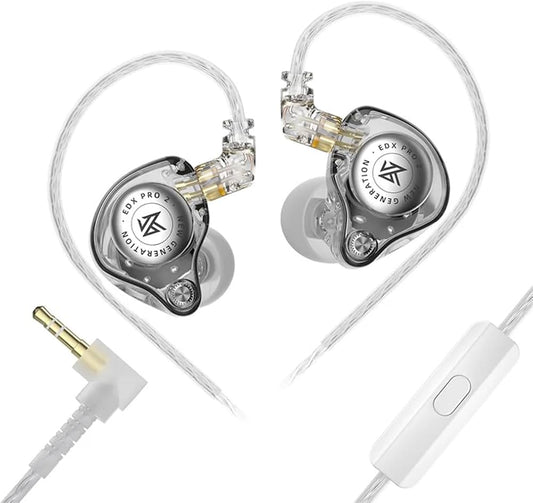 Casti KZ EDX PRO 2 , Super Dinamic Liniar Drive 1DD de 10mm, Cablu detasabil cu Jack 3.5mm, CU Microfon HD Dual, Cristal