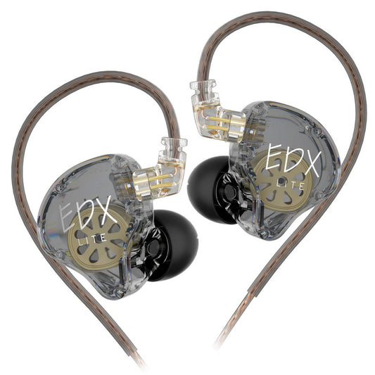 KZ EDX Lite headphones, HiFi Bass, dynamic, super-linear, Monitor, Noise cancellation, Crystal gray