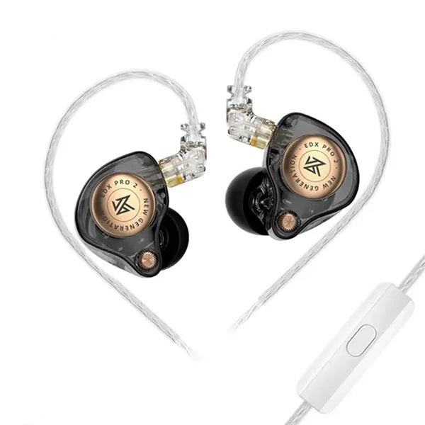 Casti KZ EDX PRO 2 , Super Dinamic Liniar Drive 1DD de 10mm, Cablu detasabil cu Jack 3.5mm, CU Microfon HD Dual, Negru