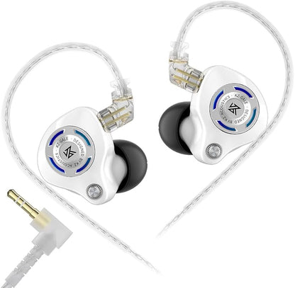 Casti KZ Eldar , Monitor intraauricular , HiFi cu un singur driver dinamic 10MM, cablu detasabil cu Microfon HD, Alb