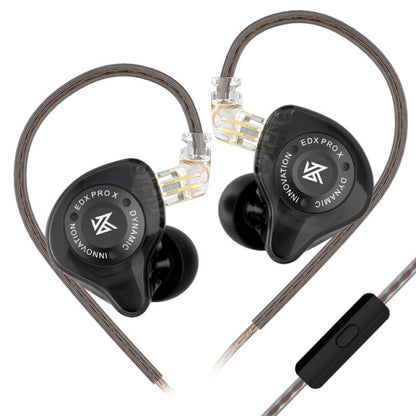 KZ EDX PRO X kabelgebundene Kopfhörer, dynamisches 1DD, Superlinear Drive, Geräuschunterdrückung, Bass, Hifi, HD-Mikrofon, Schwarz