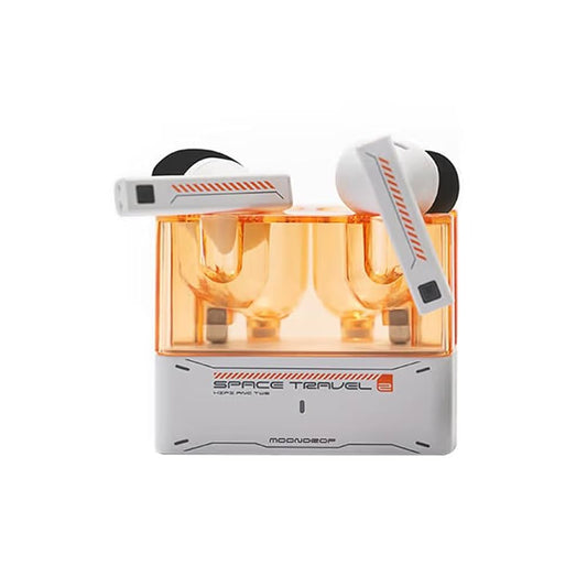 Casti wireless Moondrop Space Travel 2, HiFi, cu anulare a zgomotului, Bluetooth 6.0, ANC, latenta redusa, mod de joc, SBC/AAC, APP Android si IOS, Alb