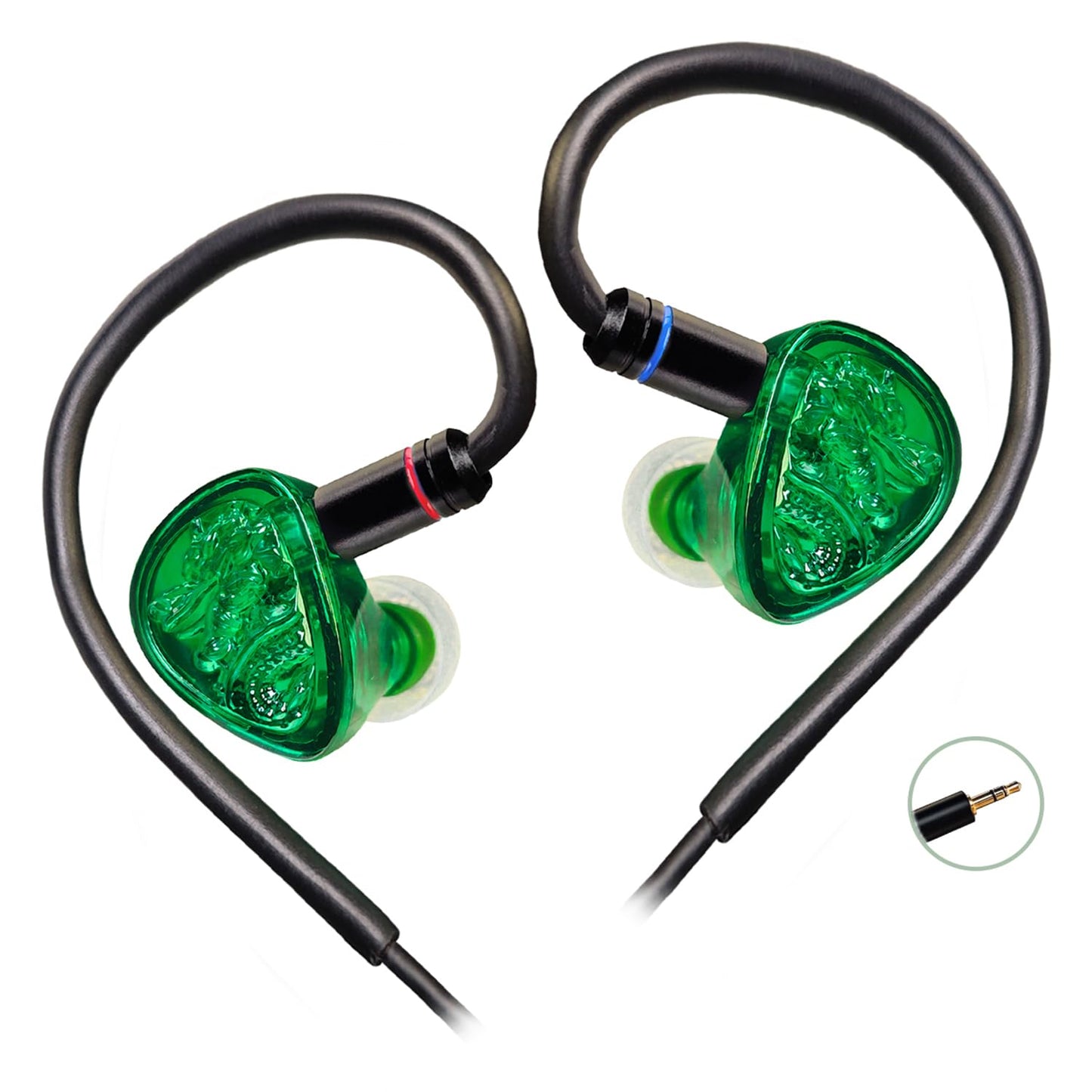 Casti TANGZU Wan'er S.G II Jade Dragon X Audione, Monitor, Gaming IEM, HiFi, Versiune Balanced edition de 10mm Dinamic Driver, Cablu Premium detasabil, Jack 3.5mm, Fara Microfon, Verde Cristal