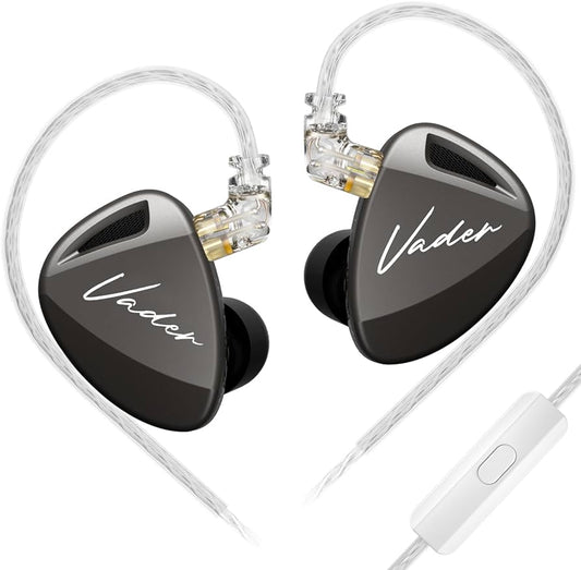 Casti KZ Vader, Triple Driver cu monitor in-ear 3DD, HiFi IEM cu 4 niveluri de reglare, versiune echilibrata, sport cu fir, Microfon HD, Negru