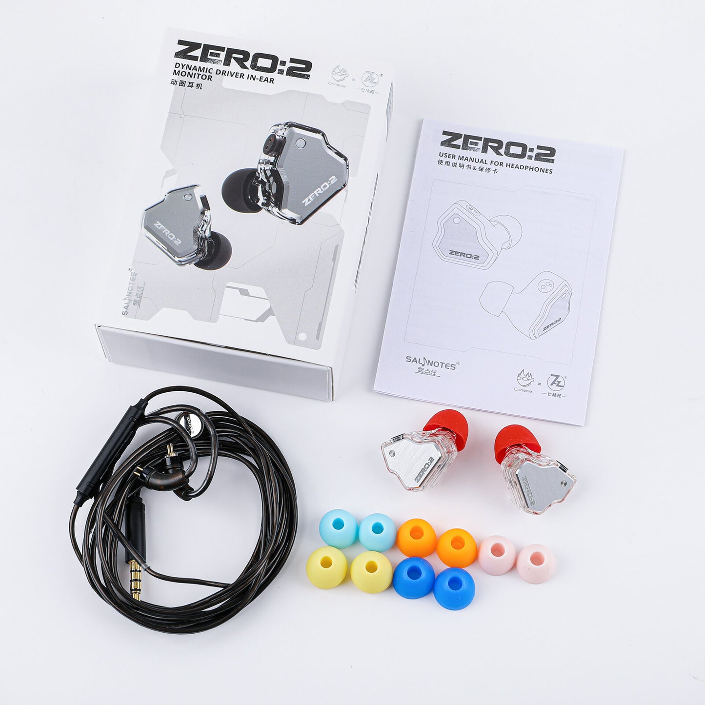 7 Hz x Crinacle Zero 2, 10 mm dynamischer Treiber, abnehmbares Kabel mit OFC-Kabel, Hi-Fi-Sound-Buchse 3,5, IEM, Crystal