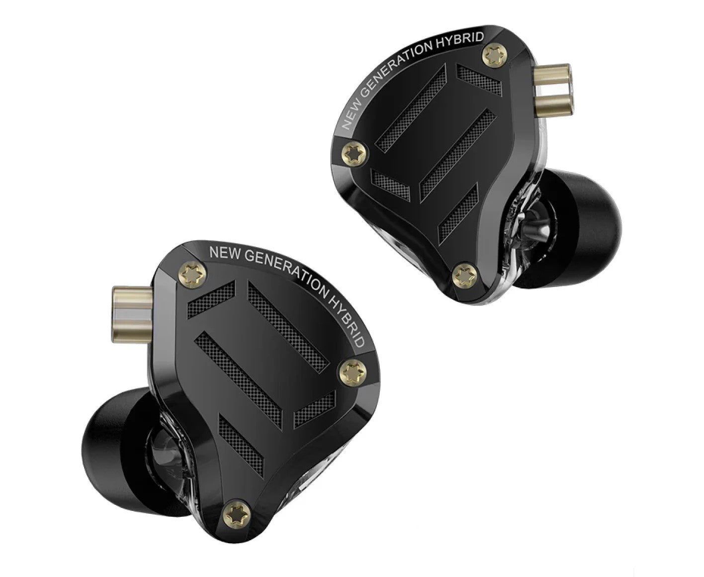 KZ ZS10 Pro 2 Generation Audio Headphones, 4-level adjustment switch, Hybrid 10 drivers, metal, HIFI, Stereo Bass, Monitor, HD Microphone, Black