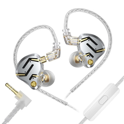 KZ ZS12 PRO 2 Kopfhörer, Hybrid 6 Treiber 5BA+1DD, klarer HiFi-Klang und mitreißender Bass, für Gaming, Musiker, Sänger, Audiophile, 3,5-mm-Klinkenkabel HD-Mikrofon, Silber