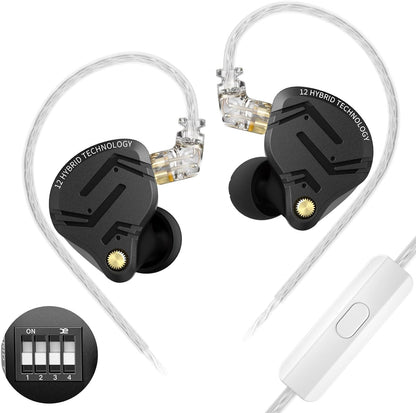 KZ ZS12 Pro X – IEM hibrid 1DD + 5BA cu microfon și reglaj