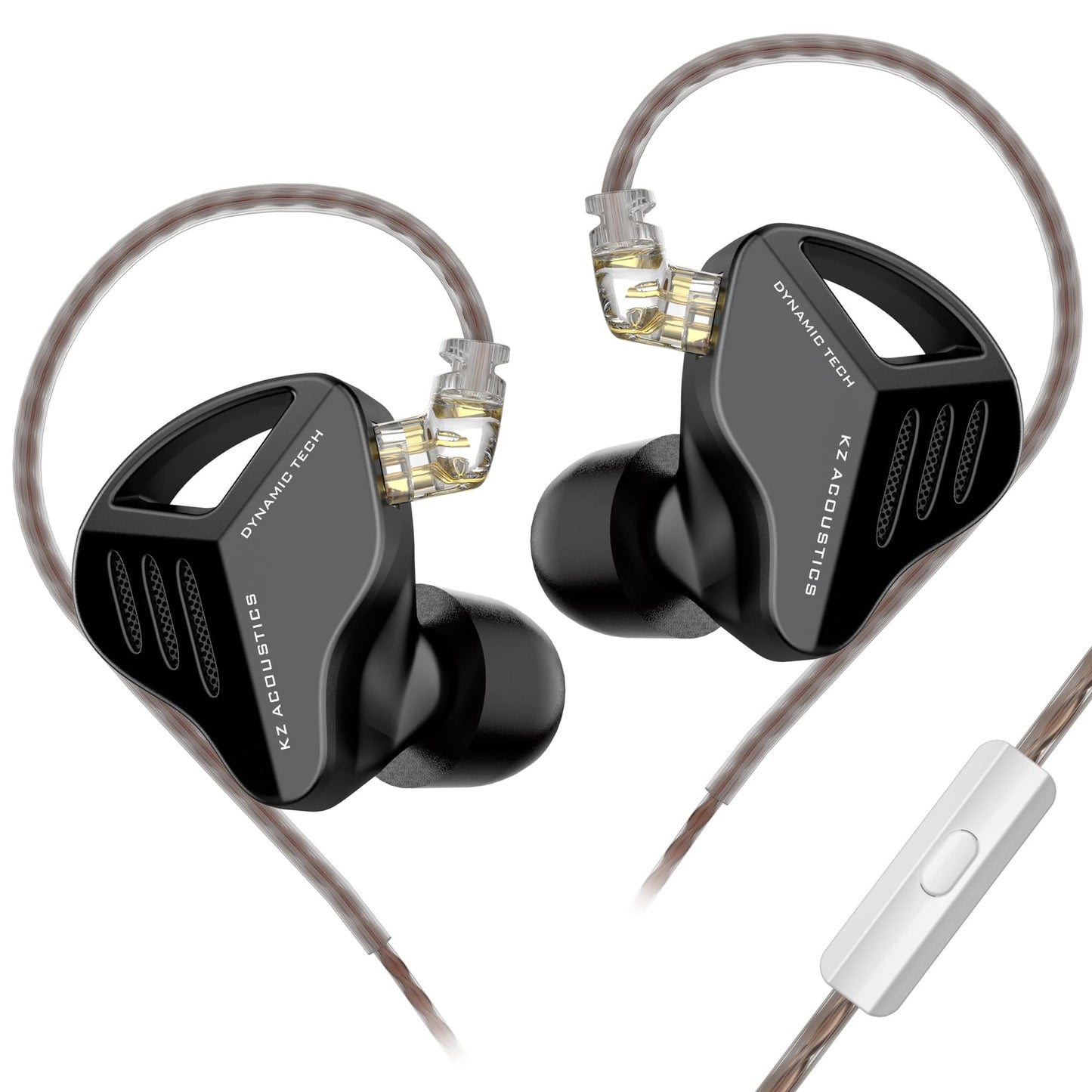 KZ ZVX Dual Cavity 10 mm Vollmetall Super Linear Dynamic 1DD HiFi ExtraBass Sport Noise Cancelling Memory Foam Ohrhörer Mikrofon Schwarz