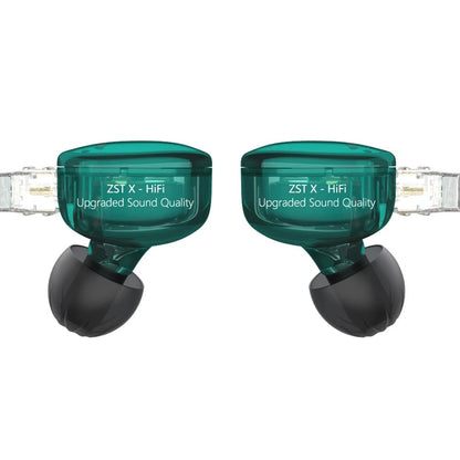 KZ ZST X Kopfhörer, 1BA+1DD, Hybrideinheit, In-Ear, HIFI Bass Sports, Mikrofon, Cyan