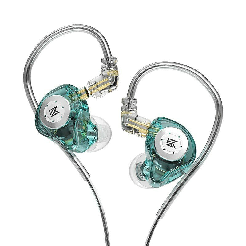 KZ EDX PRO 1DD Headphones Dynamic Jack 3.5mm HiFi Bass Noise Canceling WaterProof IPX4, Microphone, Crystal Cyan 