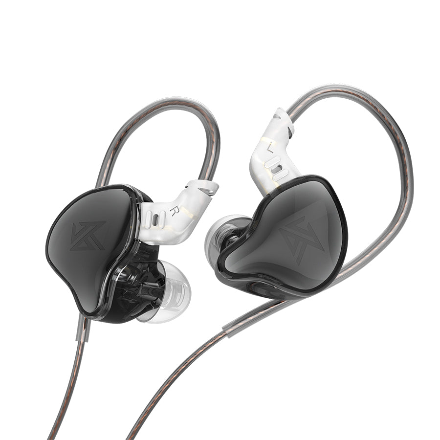 KZ EDC Headphones Dynamic, bass HIFI, with in-ear monitoring, sports with noise cancellation, Microphone, Black