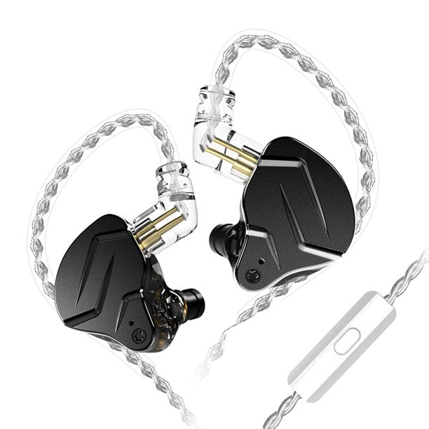 KZ ZSN Pro X Metal Headphones, 1BA+1DD Hybrid Technology, HIFI Bass, Monitor, Sport, with Noise Cancellation, Black 