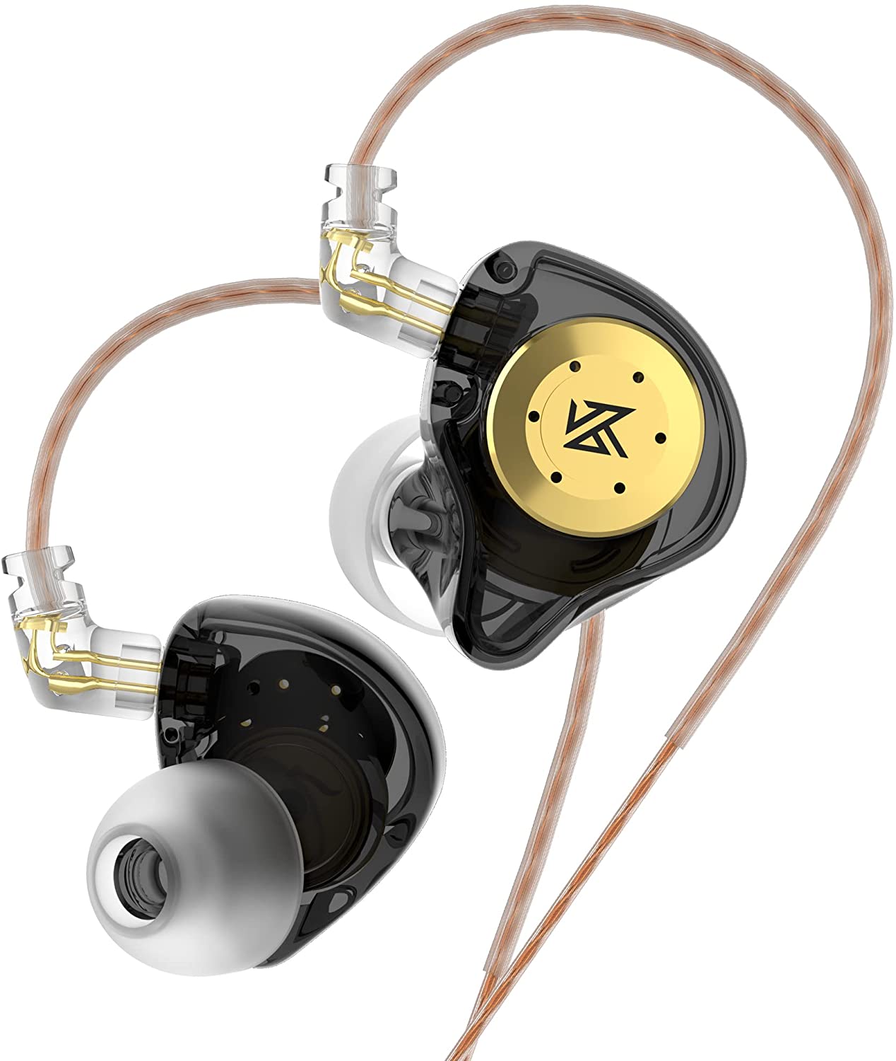 KZ EDX PRO 1DD Headphones Dynamic Jack 3.5mm HiFi Bass Noise Canceling WaterProof IPX4, Microphone, Crystal Black