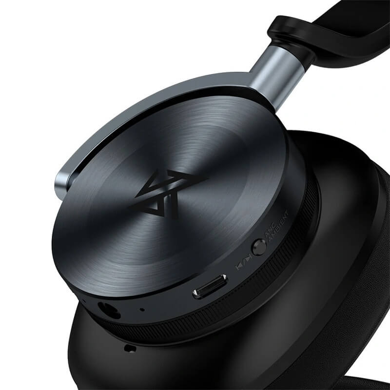 KZ T10 HiFi Bluetooth 5.0 Headphones, ANC 40mm Titanium Diaphragm 5HD Microphones Aluminum Housing Play Time 38 Hours, Black