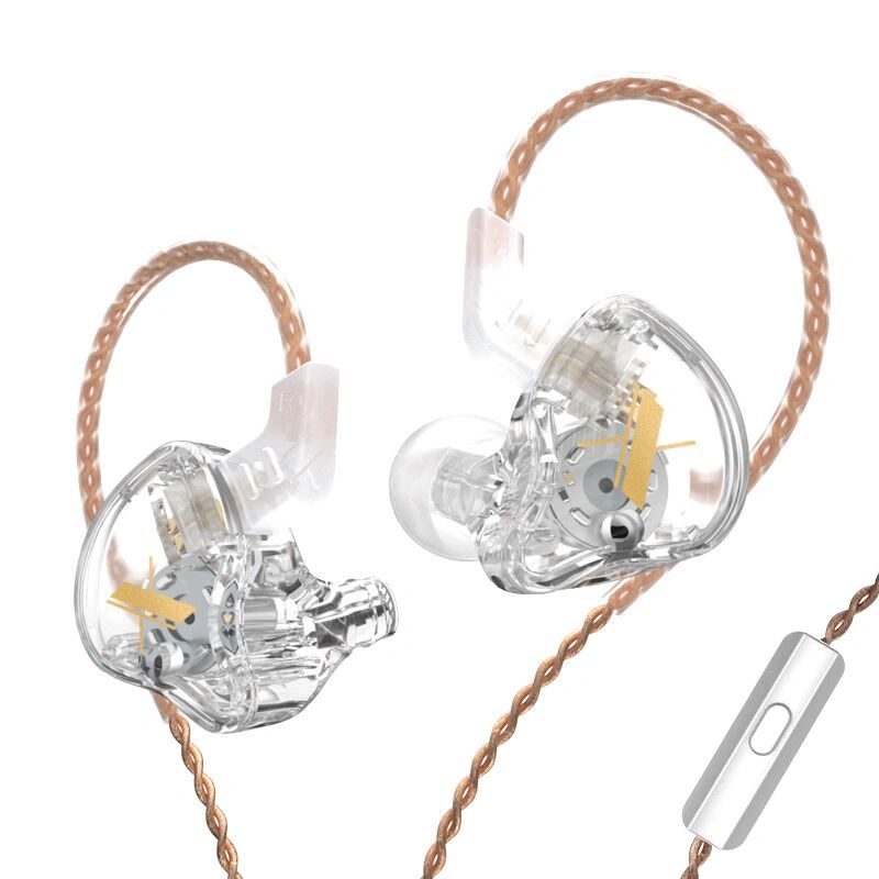 Headphones KZ EDX 1DD jack 3.5 dynamic HIFI Bass Sport Noise Canceling Microphone call Crystal Glass 